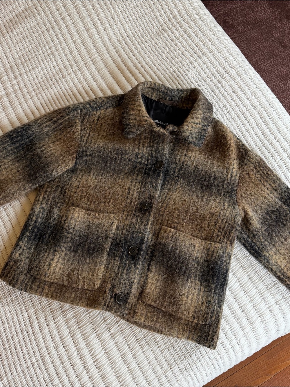 Madewell Kenwick Jacket in Plaid Brushed Cedar Ombré